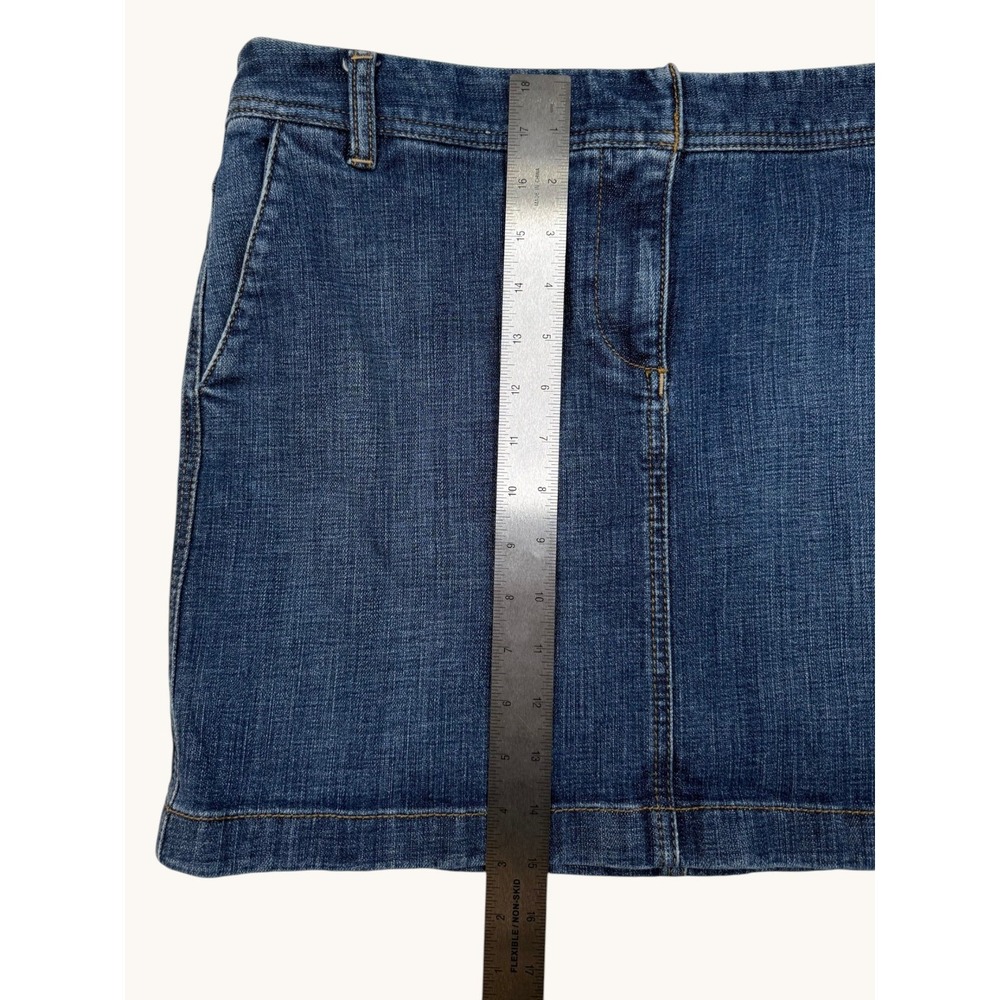 Ann Taylor Loft Denim Mini Skirt Womens Size 10 Dark Wash Blue Casual Short Jean - Picture 5 of 5